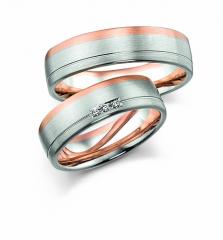 585 Graugold , seidenmatt,  Fischer Gris oro rosa Los anillos de boda